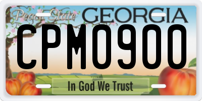 GA license plate CPM0900