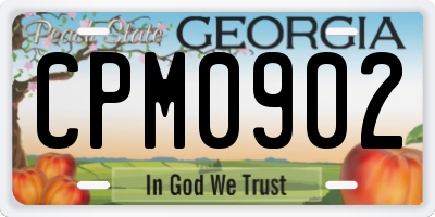 GA license plate CPM0902