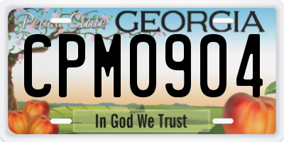 GA license plate CPM0904