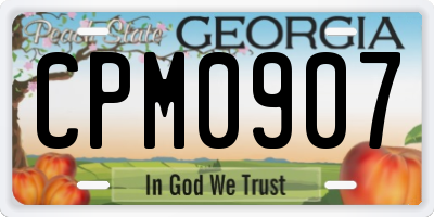 GA license plate CPM0907