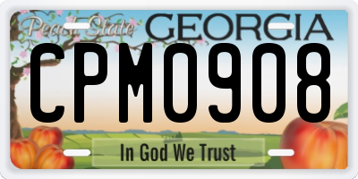GA license plate CPM0908