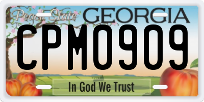 GA license plate CPM0909