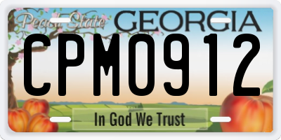 GA license plate CPM0912