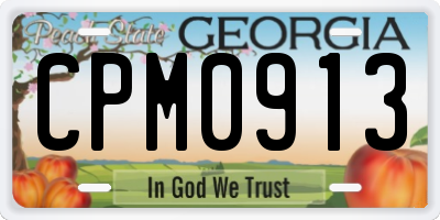 GA license plate CPM0913