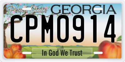 GA license plate CPM0914
