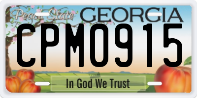GA license plate CPM0915