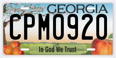 GA license plate CPM0920
