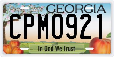 GA license plate CPM0921