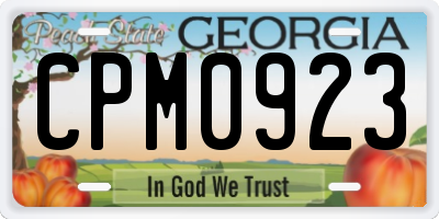 GA license plate CPM0923