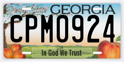 GA license plate CPM0924