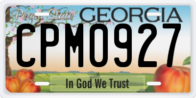 GA license plate CPM0927