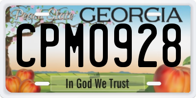 GA license plate CPM0928