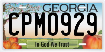 GA license plate CPM0929
