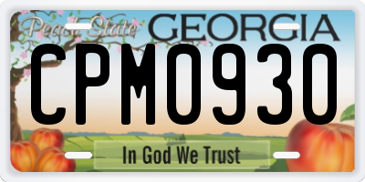 GA license plate CPM0930