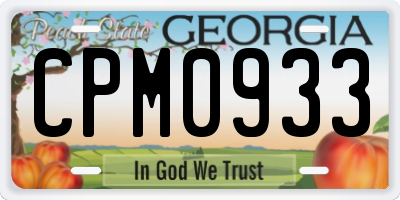 GA license plate CPM0933