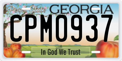 GA license plate CPM0937