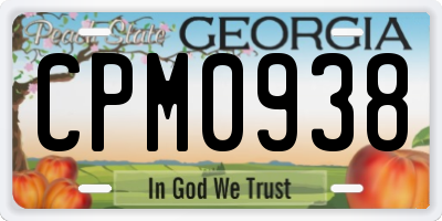 GA license plate CPM0938