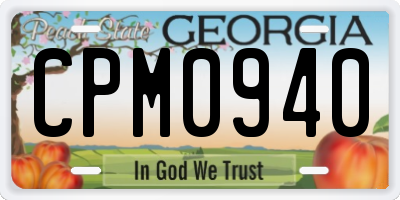 GA license plate CPM0940
