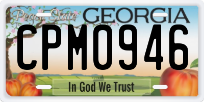 GA license plate CPM0946