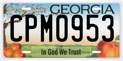 GA license plate CPM0953