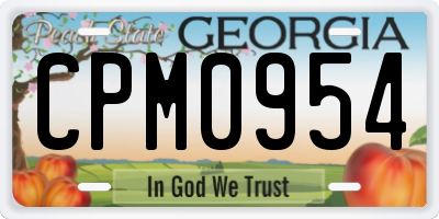 GA license plate CPM0954