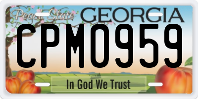GA license plate CPM0959