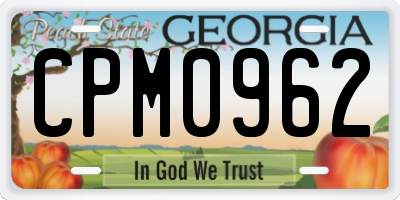 GA license plate CPM0962