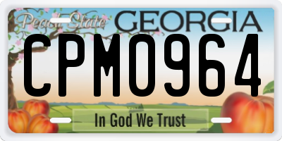 GA license plate CPM0964