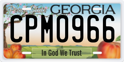 GA license plate CPM0966