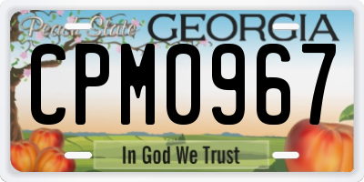GA license plate CPM0967