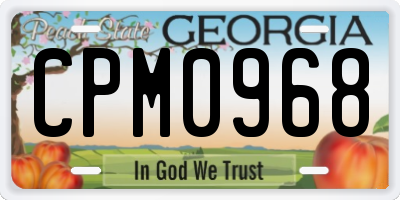 GA license plate CPM0968
