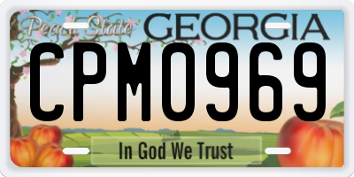 GA license plate CPM0969