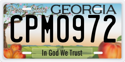 GA license plate CPM0972