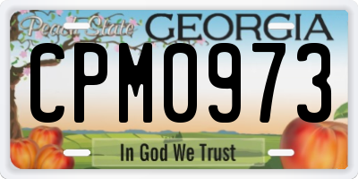 GA license plate CPM0973