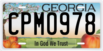 GA license plate CPM0978