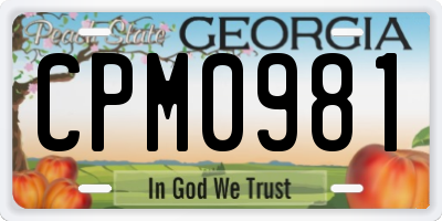 GA license plate CPM0981