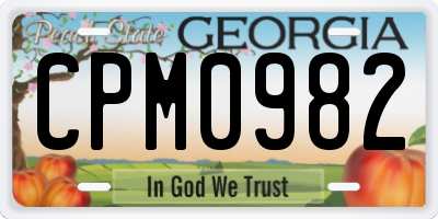 GA license plate CPM0982