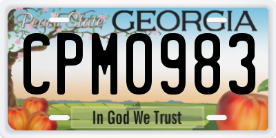 GA license plate CPM0983