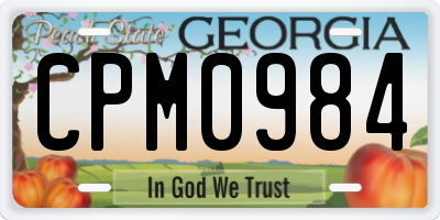 GA license plate CPM0984
