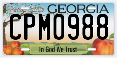 GA license plate CPM0988