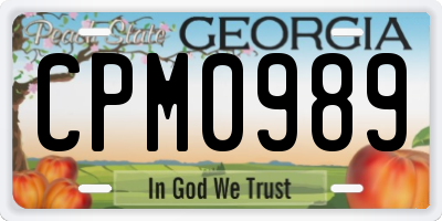GA license plate CPM0989