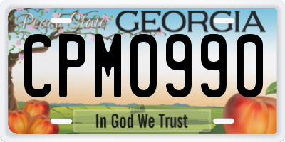 GA license plate CPM0990