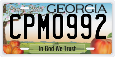 GA license plate CPM0992
