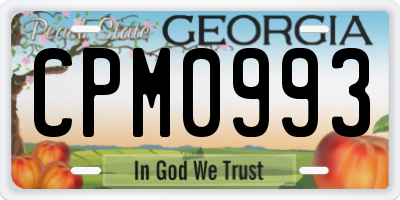 GA license plate CPM0993