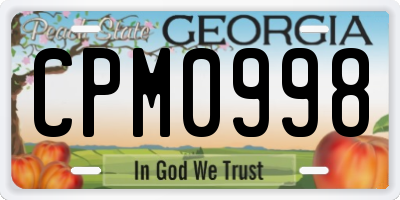 GA license plate CPM0998