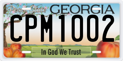 GA license plate CPM1002