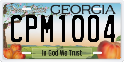 GA license plate CPM1004