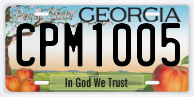 GA license plate CPM1005