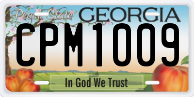 GA license plate CPM1009