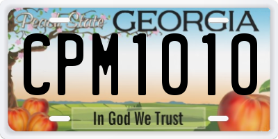GA license plate CPM1010